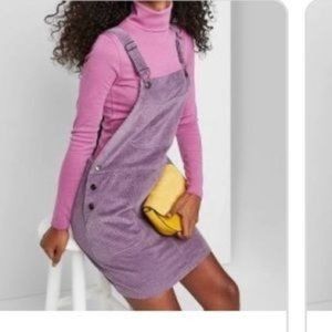 WILD FABLE PURPLE CORDUROY OVERALL DRESS SZ M